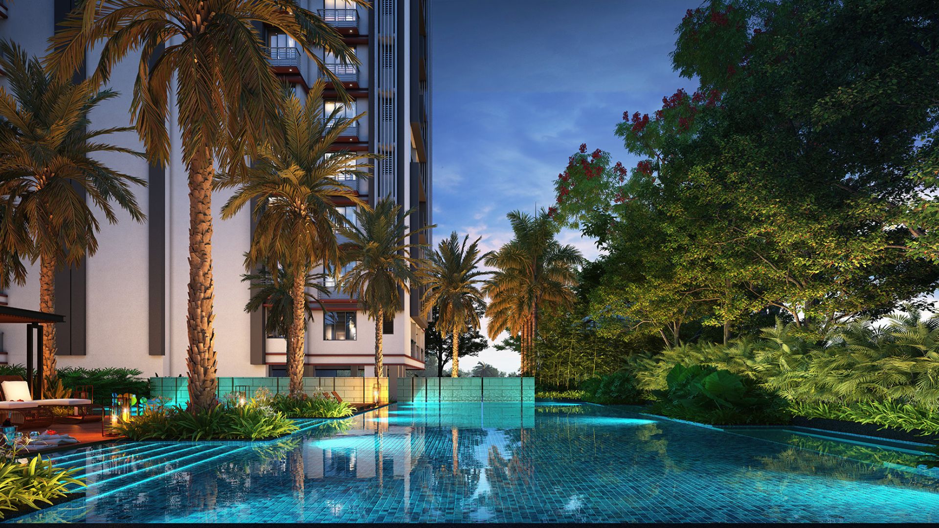 Swimming Pool View of HP Square, The Best Residential Real Estate Project of Bhubaneswar with top 2 BHK , 3 BHK , 3.5 BHK and 4.5 BHK Apartments for Sale in Delta Square, Bhubaneswar