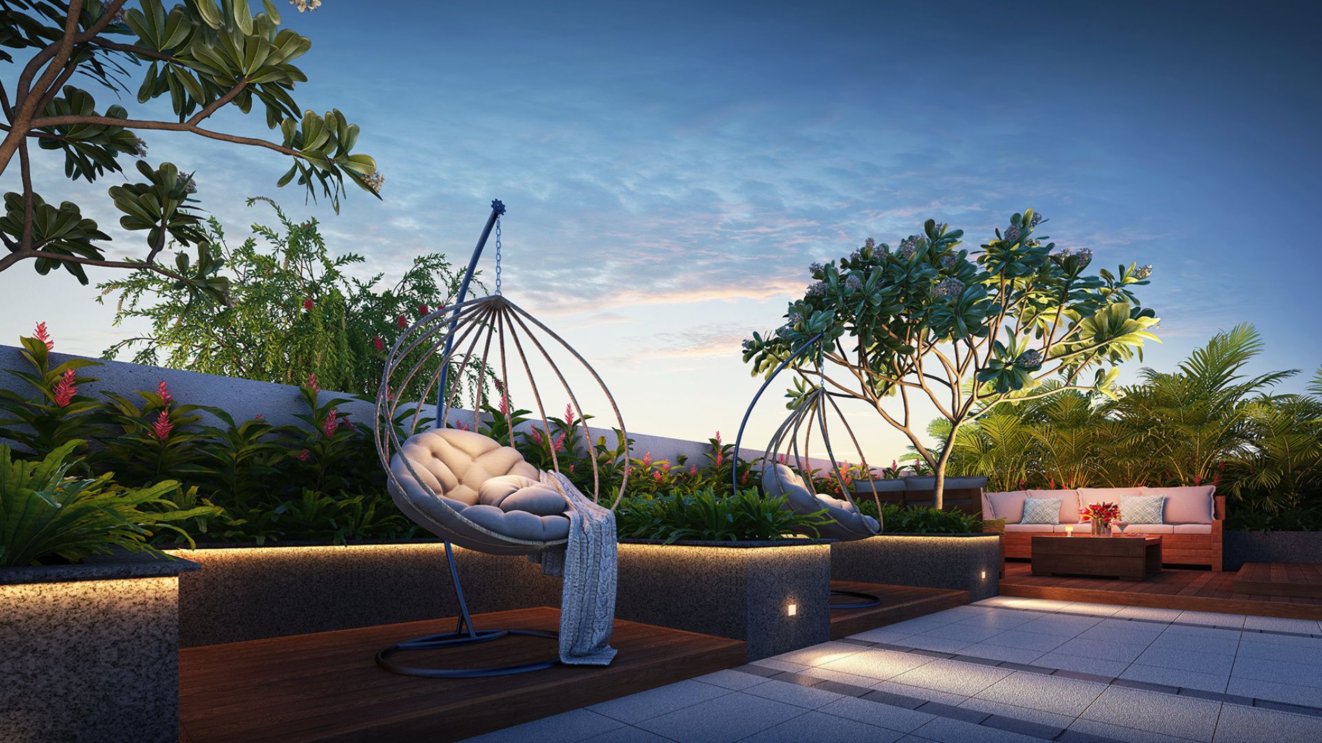 Terrace Seating Pods of HP Square, The Best Residential Real Estate Project of Bhubaneswar with top 2 BHK , 3 BHK , 3.5 BHK and 4.5 BHK Apartments for Sale in Delta Square, Bhubaneswar