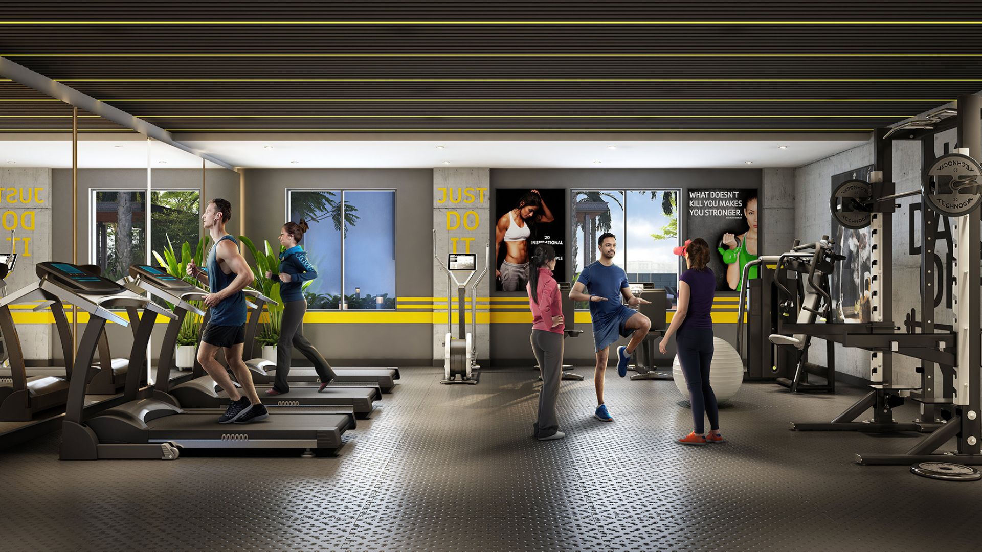 Airconditioned Gym of HP Square, The Best Residential Real Estate Project of Bhubaneswar with top 2 BHK , 3 BHK , 3.5 BHK and 4.5 BHK Apartments for Sale in Delta Square, Bhubaneswar