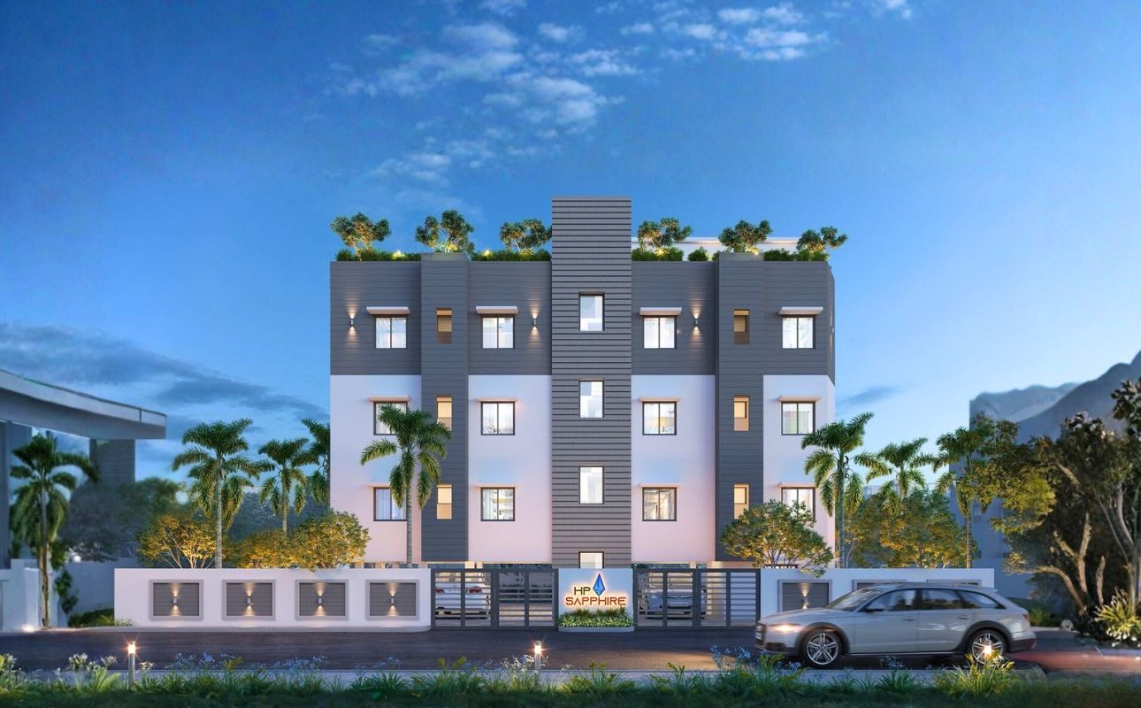 Twilight Front View of HP Sapphire, Madanpur, Bhubaneswar - Best 3 BHK Flats in Bhubaneswar