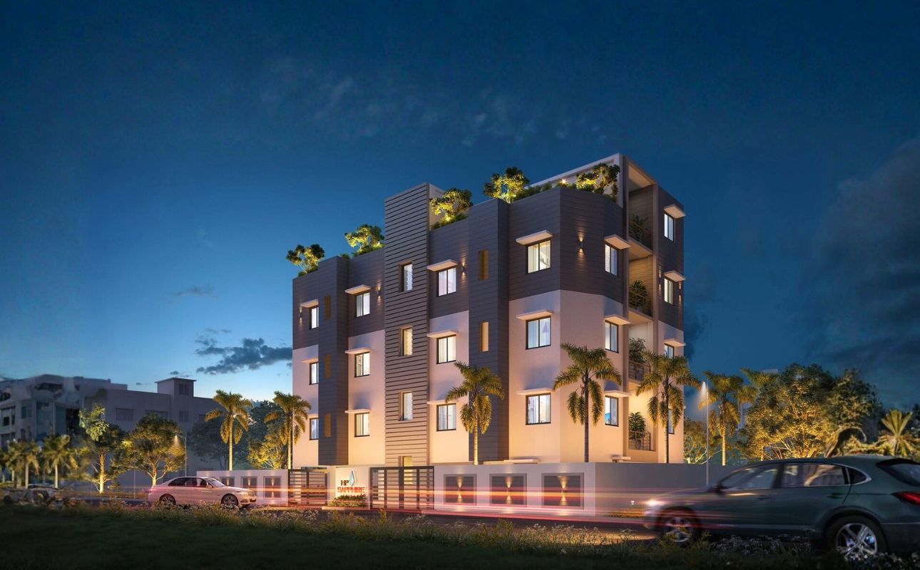 Night View of HP Sapphire, Madanpur, Bhubaneswar - Best 3 BHK Flats in Bhubaneswar
